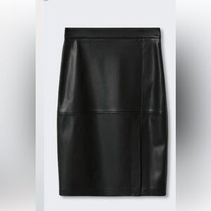 Mango Black Faux Leather Skirt